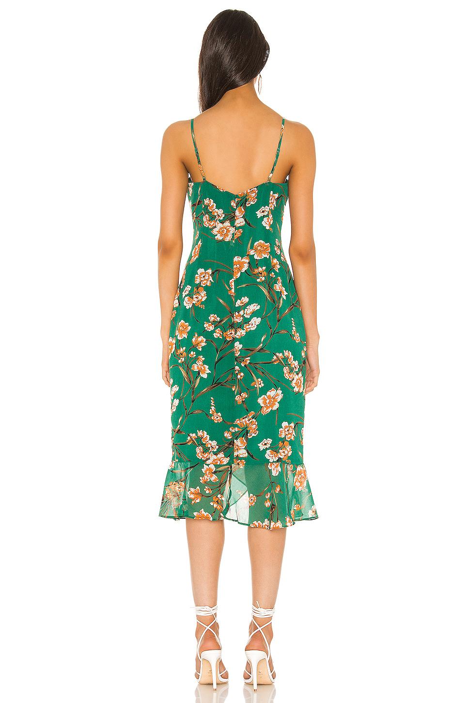 bardot green floral dress
