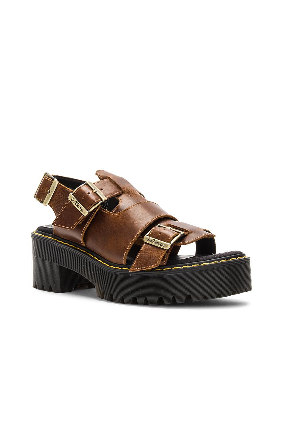 Dr. Martens Leather Ariel Sandal in Butterscotch (Brown) - Lyst