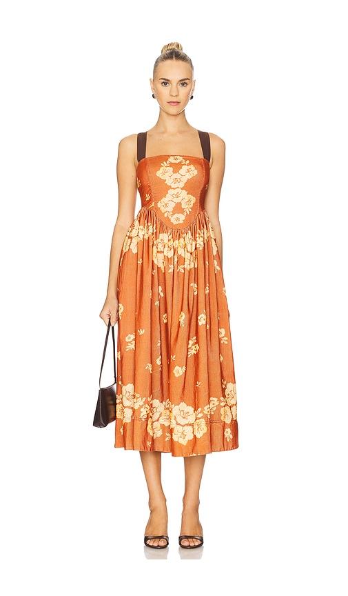 strapless open back dress Janyas Closet Teens Orange Floral Texture Cocktail Dress