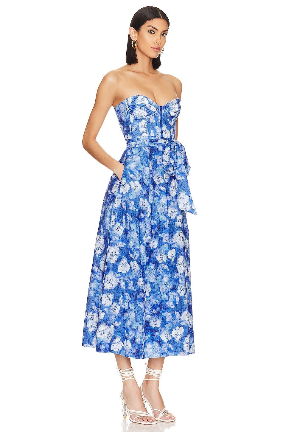 Bardot Vibrant Floral Midi Dress in Blue | Lyst