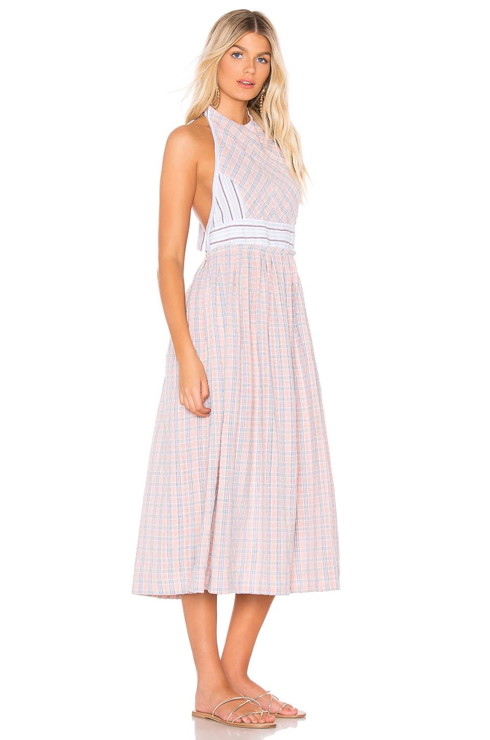 free people color theory midi dress