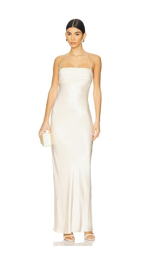 Shona Joy La Lune Ruched Tie Maxi Dress in White | Lyst