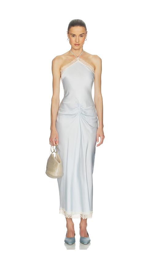 black bridesmaid dress halter Anabelle Halter Neck Lace Maxi Dress - Black