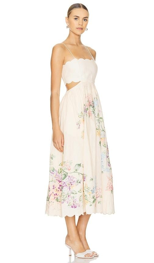 【Zimmermann】Halliday scalloped floral linen midi dress Zimmermann Halliday scalloped floral linen midi dress Zimmermann
