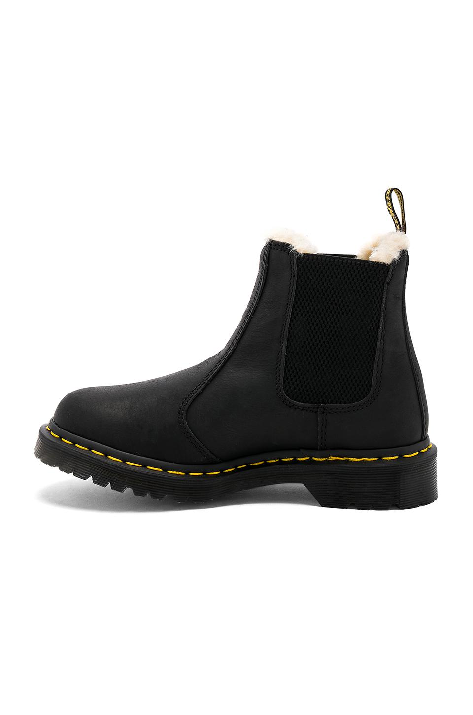 black leonore fur lined chelsea boots