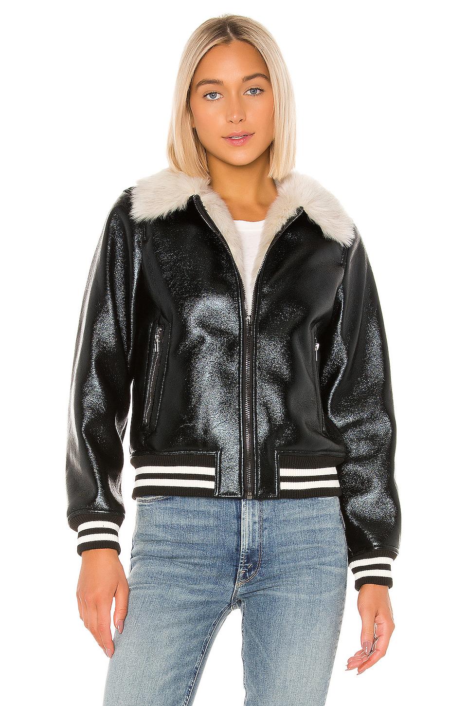 Suede Faux Fur Moto Jacket main image 1