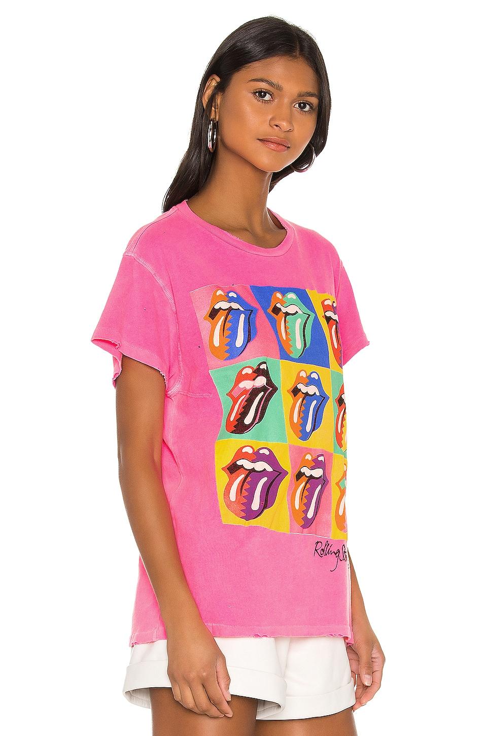 MadeWorn Rolling Stones 89 Multi Tongue Tee in Pink | Lyst