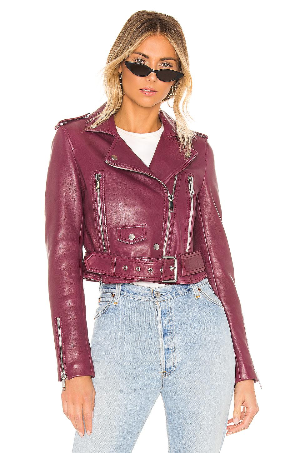 mya cropped biker jacket