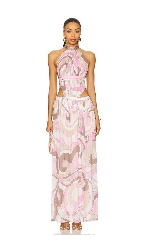 chinese dress ladies Rosalyn Maxi Dress in Blue – Dress Rentals by Neish main image 0