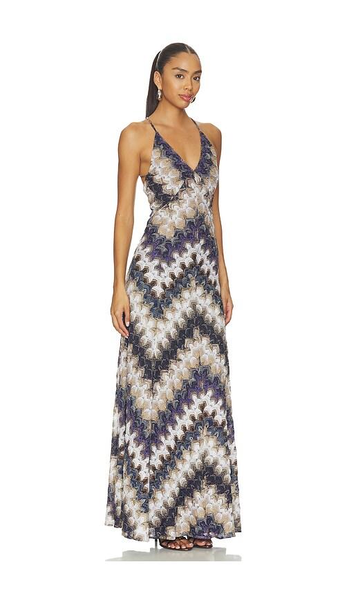 green emerald velvet dress Missoni // Blue Metallic Knit Maxi Dress – VSP Consignment
