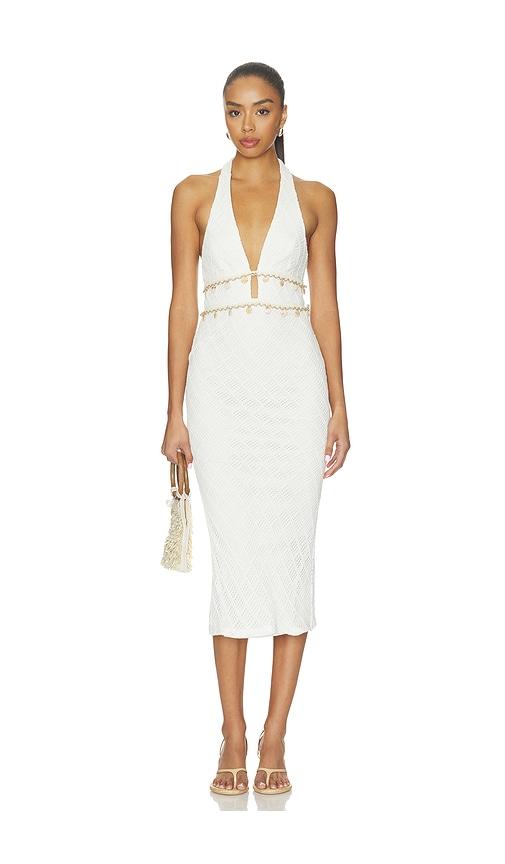 jade halter maxi dress superdown Juni in White Blue dress