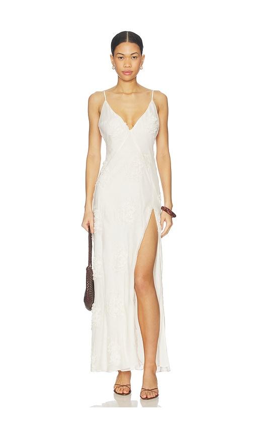 princess polly baby blue dress Bardot Pfeiffer Shine Maxi Slip Dress main image 1