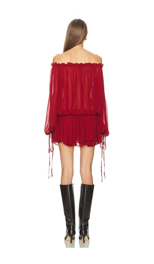 loba red dress LOBA Remi Mock Neck Mini Dress in Red