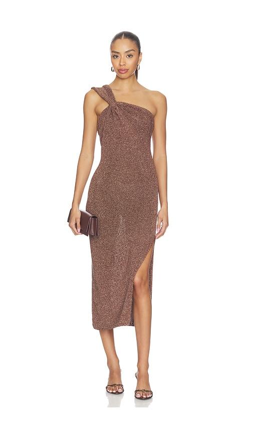 alc gisele sequin midi dress ALC Gisele Sequin Midi Dress in Pale Pink & Brown NWT Size 10