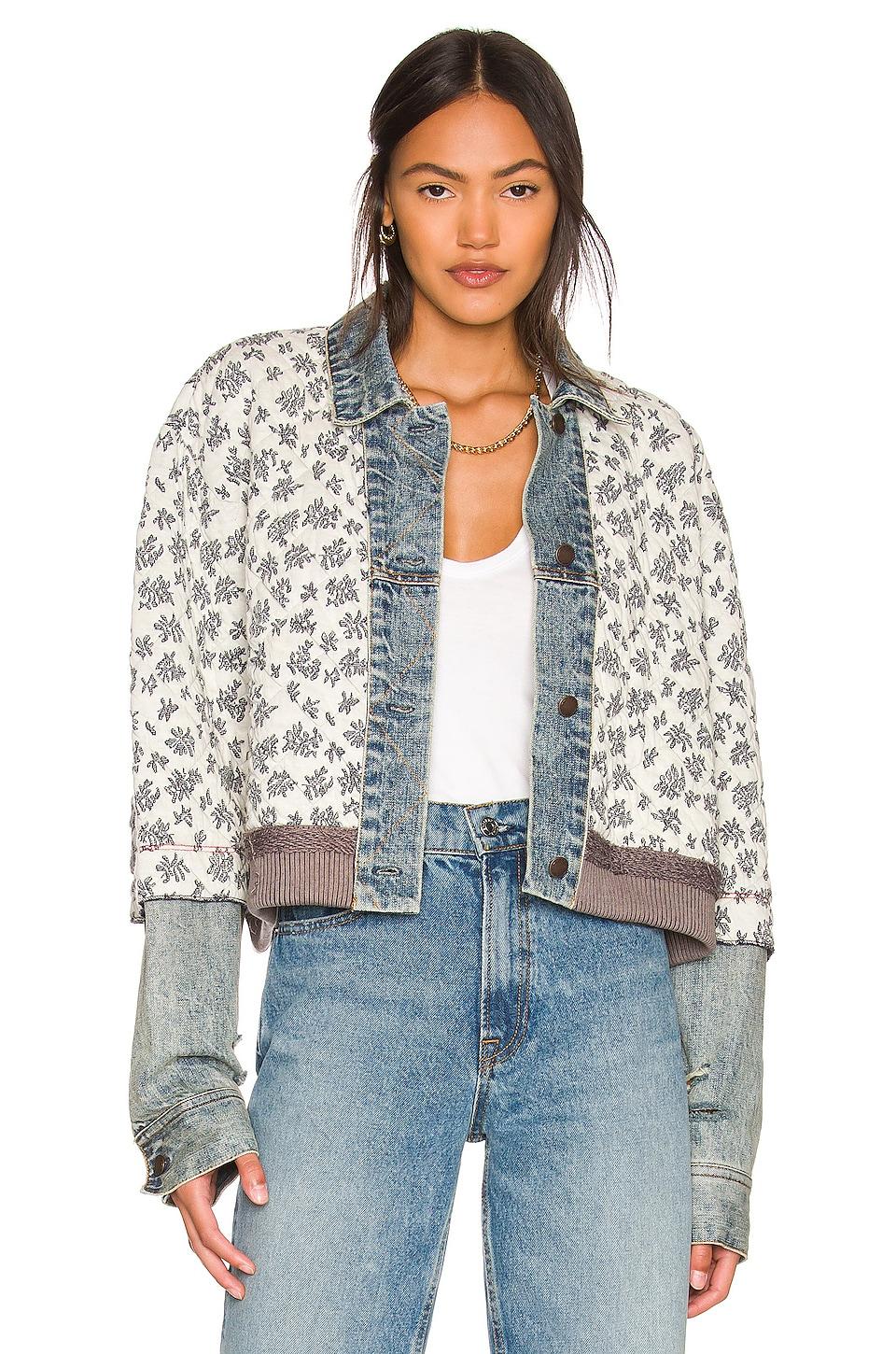 Ditsy Denim Jacket in Denim Combo 