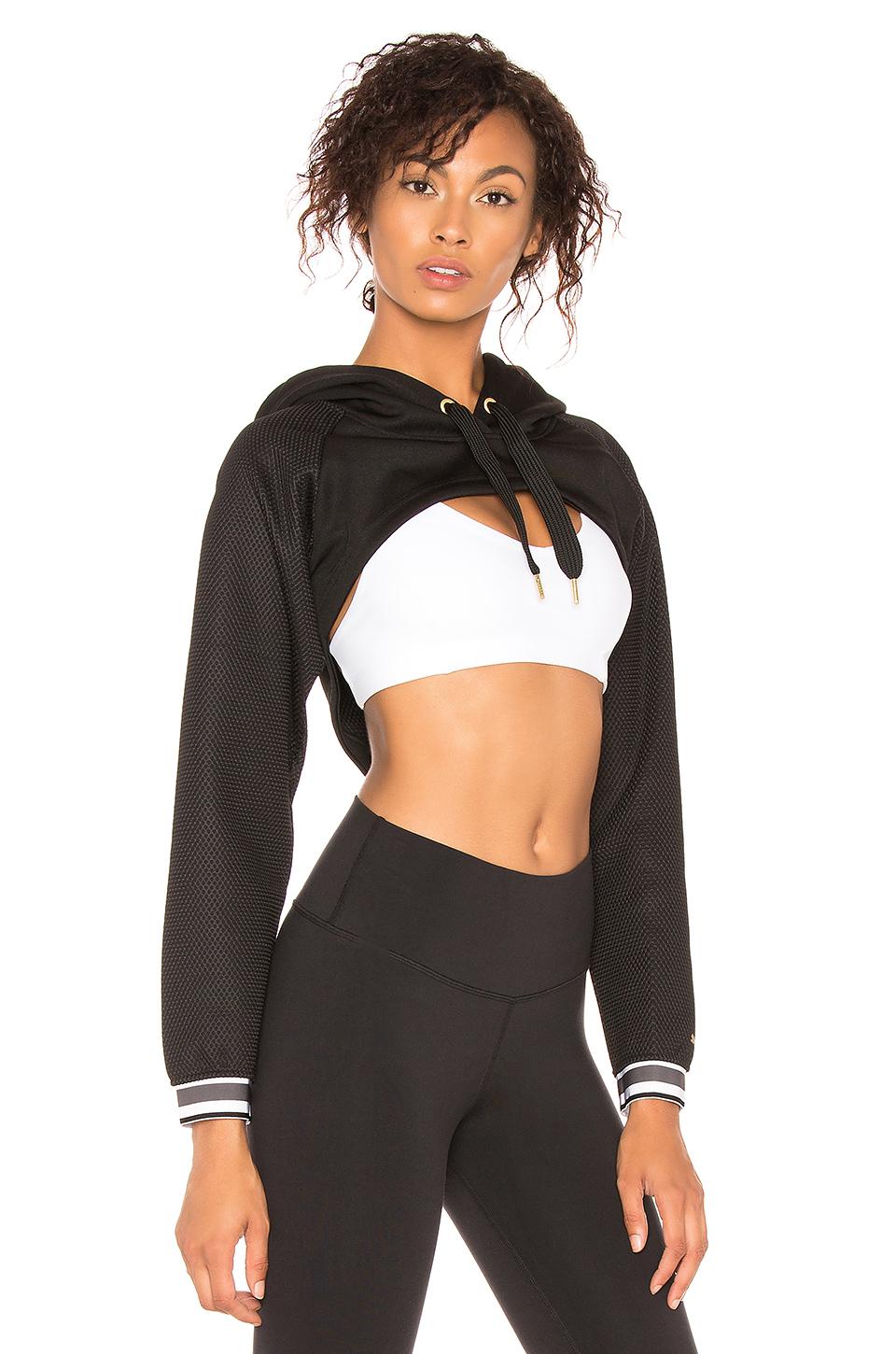 PUMA Cotton Varsity Cover Up Cropped Hoodie in Black - Lyst