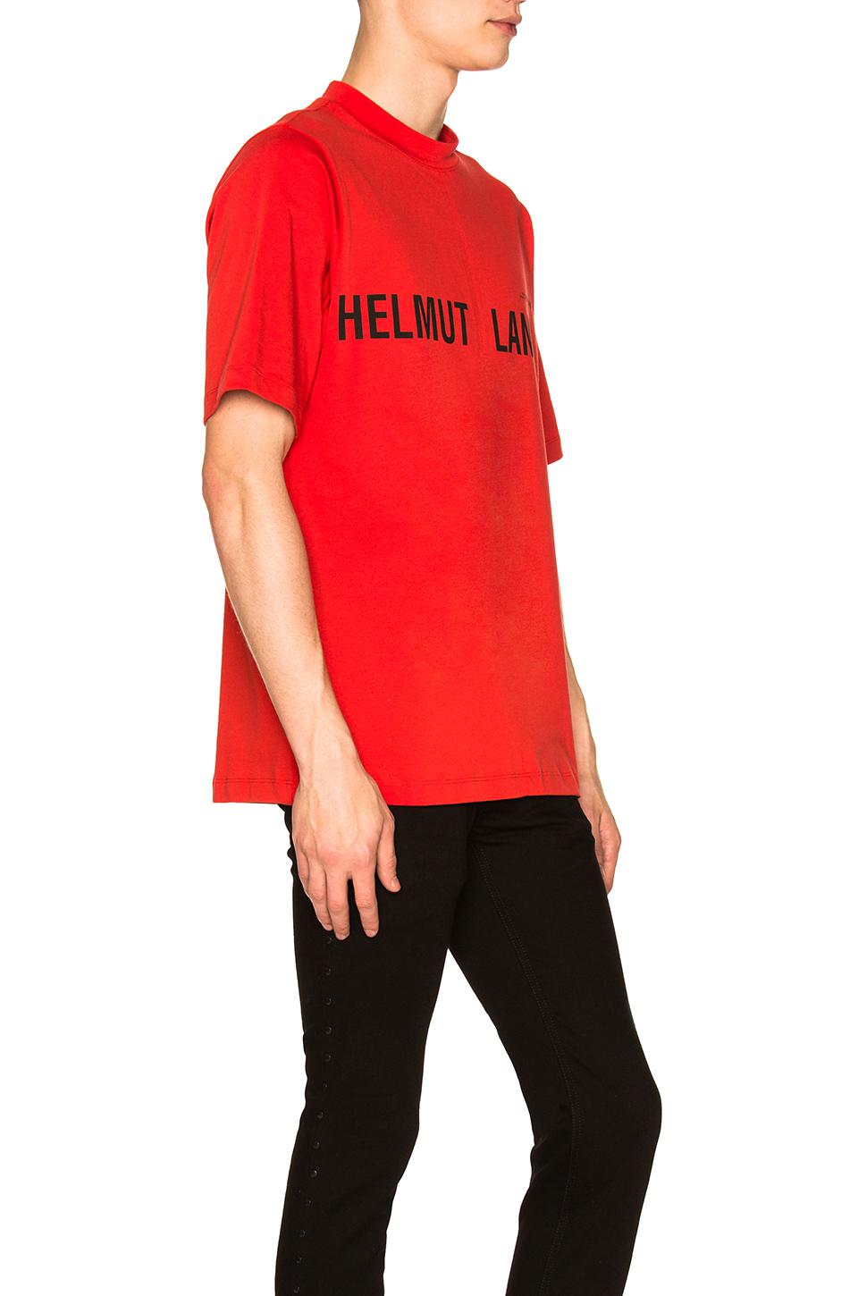 red helmut lang shirt