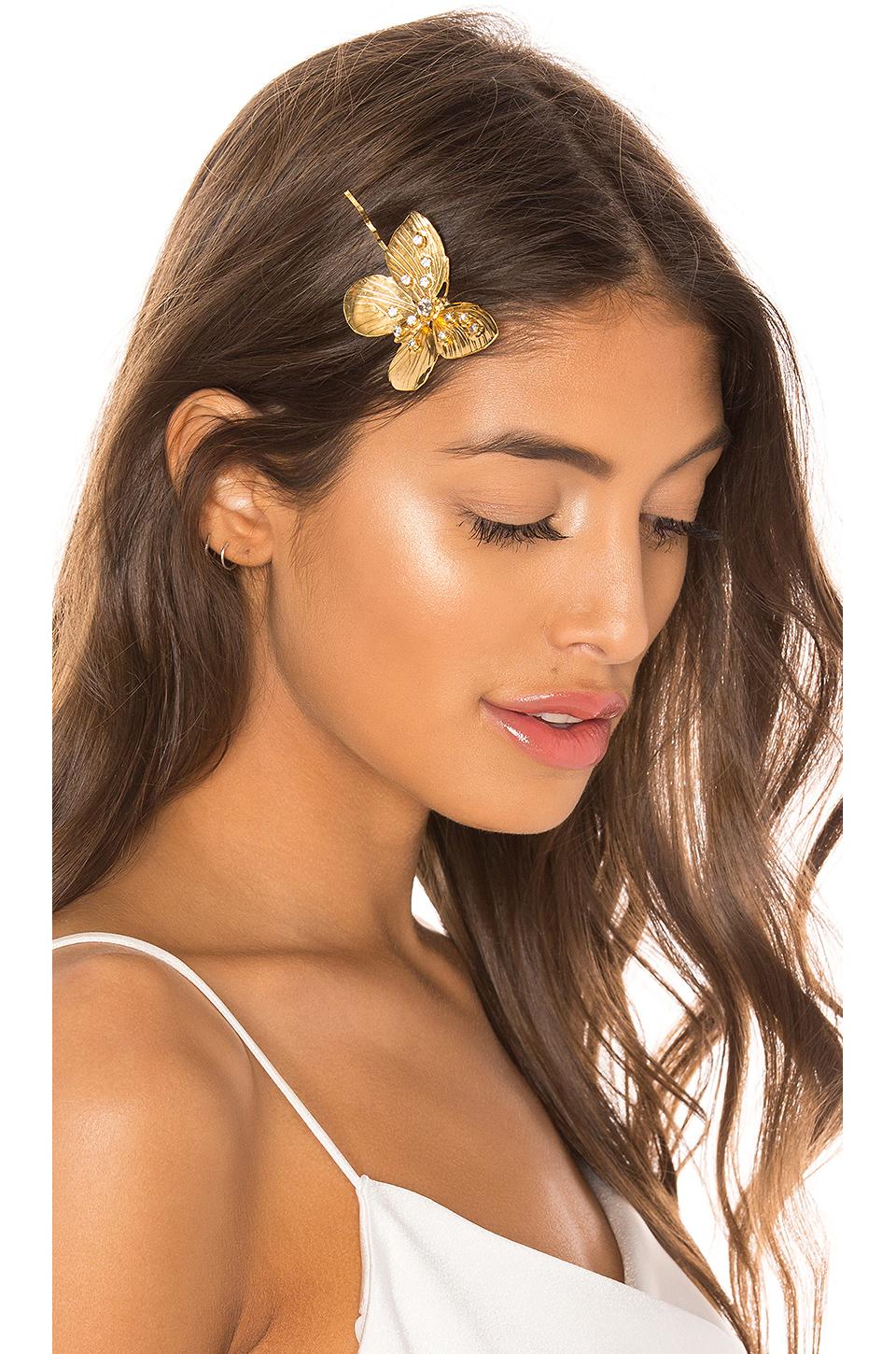 Jennifer Behr Butterfly Bobby Pin In Gold Metallic Lyst