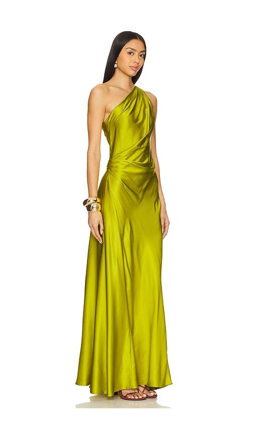 green emerald velvet dress Halter Pleated Metallic Dress In Green Black main image 1