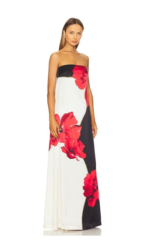 【REBECCA VALLANCE】AMAPOLA MAXI DRESS スリップマキシ Rebecca Vallance Amapola Strapless Floral-Print Silk-Satin