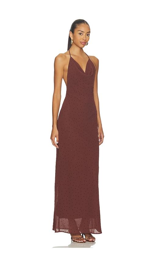 ramy brook reyna sequin halter maxi dress Stephanie Jacquard Plunging Halter Gown in lime ombre