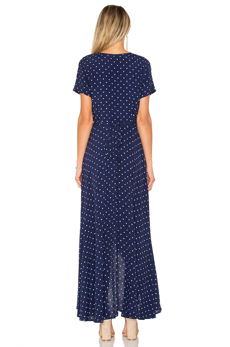 Auguste Synthetic Lily Wrap Maxi Dress Classic Polka Dot in Navy ...