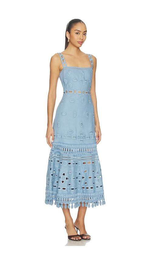 simkhai dress blue Simkhai Women's Montgomery Organza Button-Front Gown - Midnight