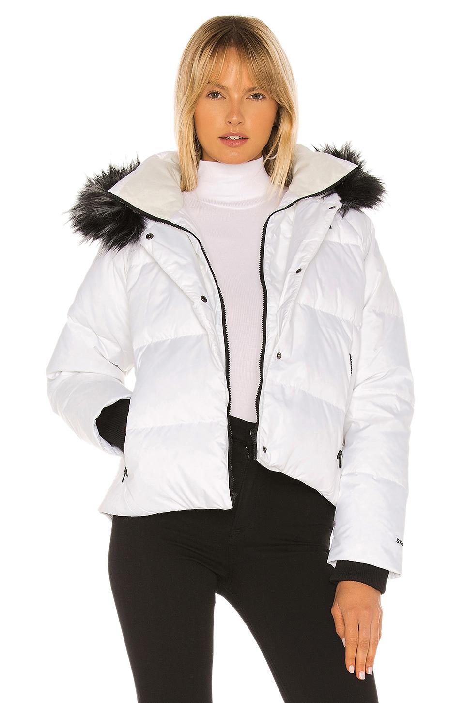 The North Face Dealio Down Crop Jacket With Faux Fur Trim in White | Lyst
