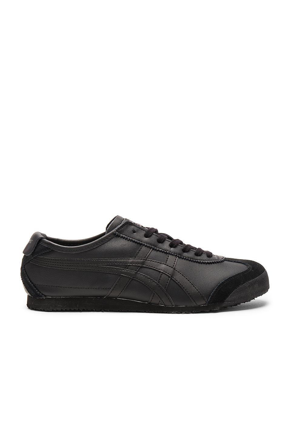 Onitsuka Tiger Leather Mexico 66 Sneakers in Black & Black (Black) for ...