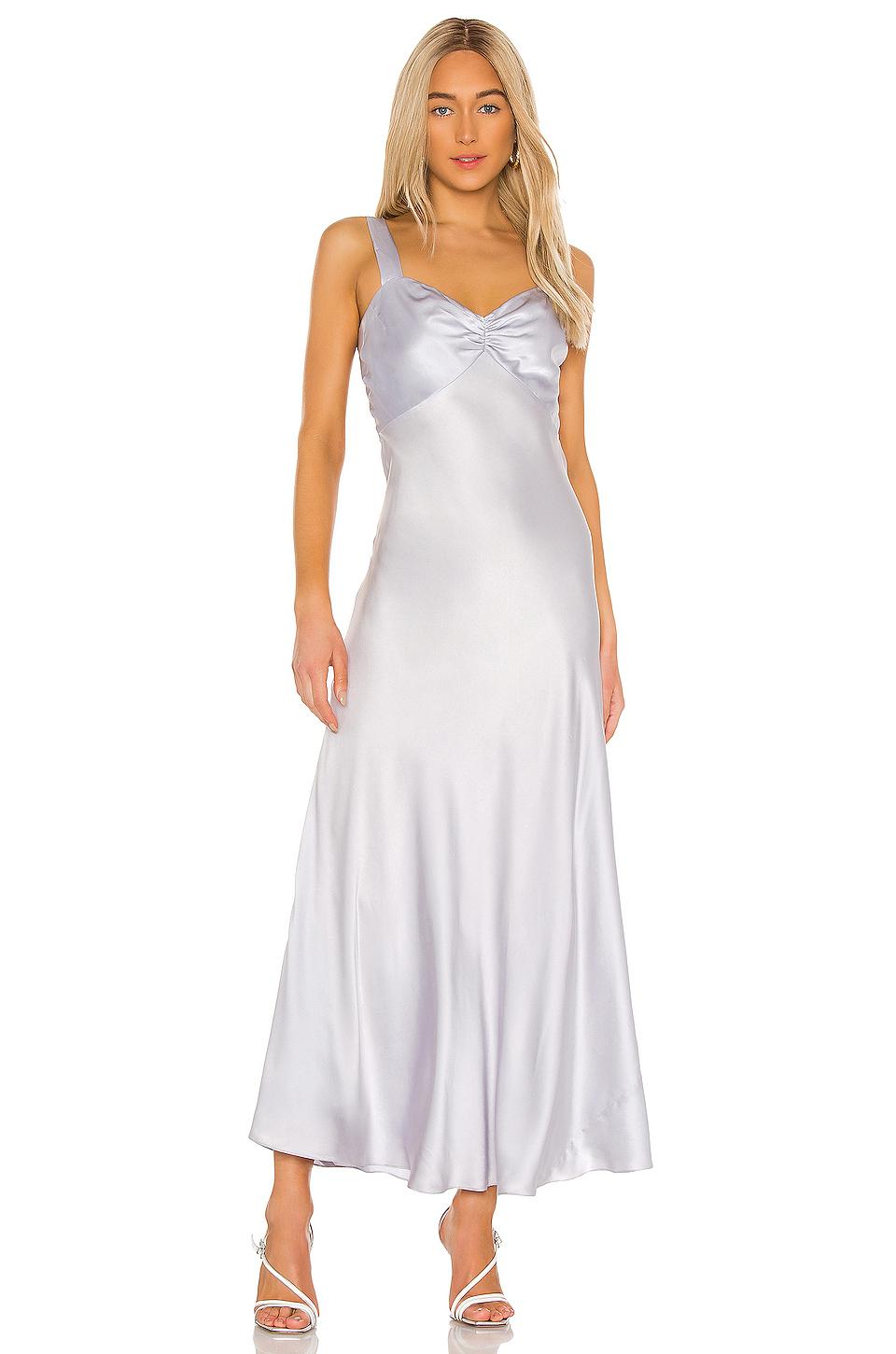 DANNIJO Wide Strap Slip Dress in Ice 