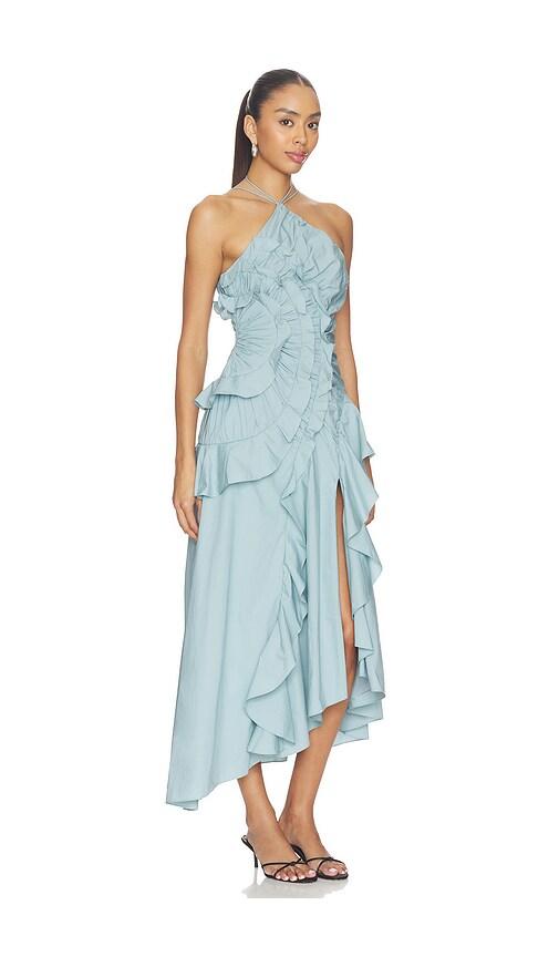 amur juliett strapless pleated asymmetric midi dress Delyth Strapless Dress Ombre Petal / 0 main image 1