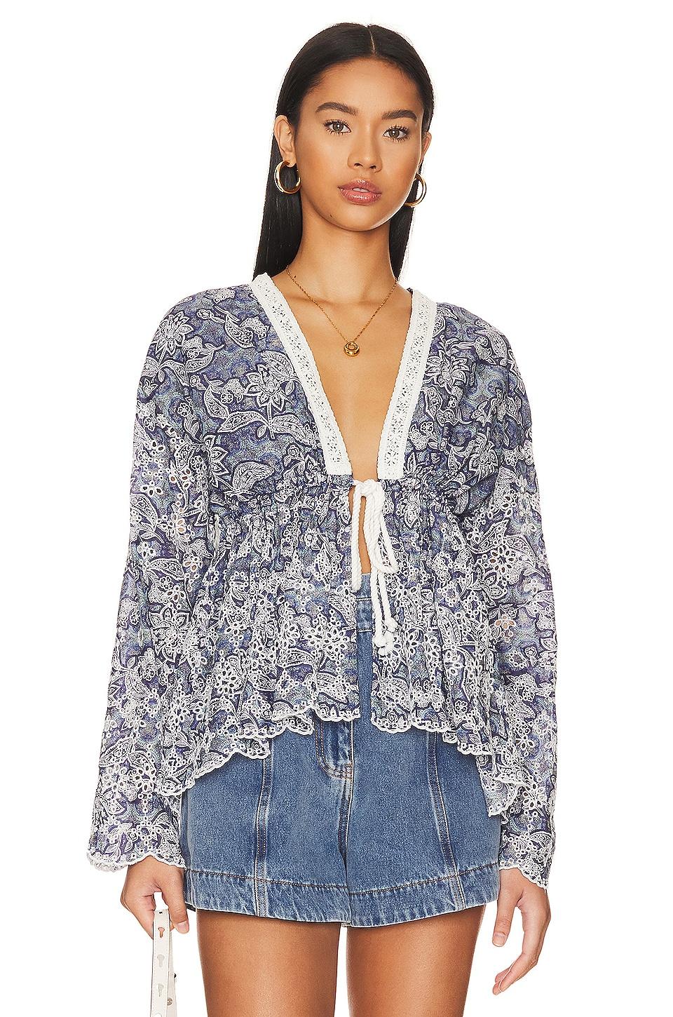 Free People Anissa Bed Jacket in Blue | Lyst