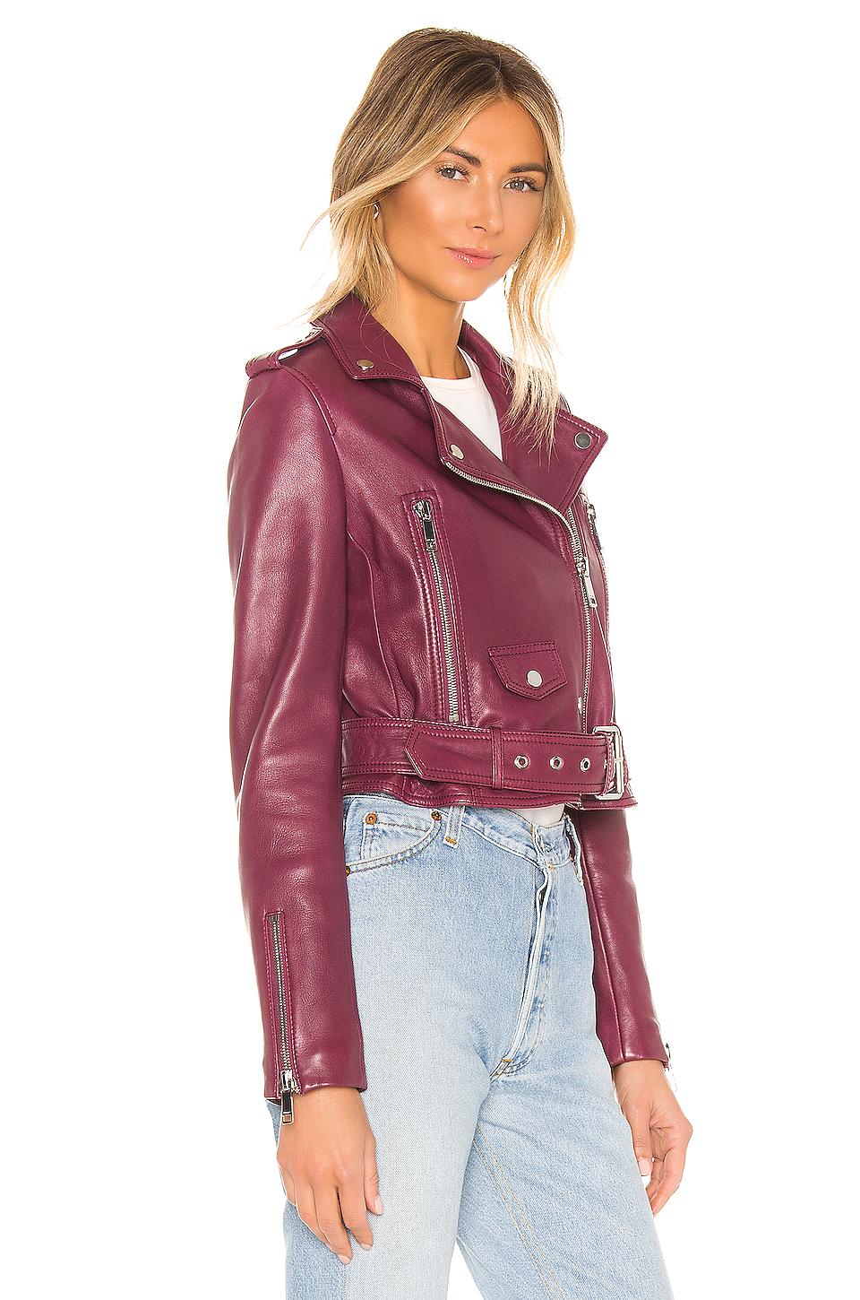 mya cropped biker jacket