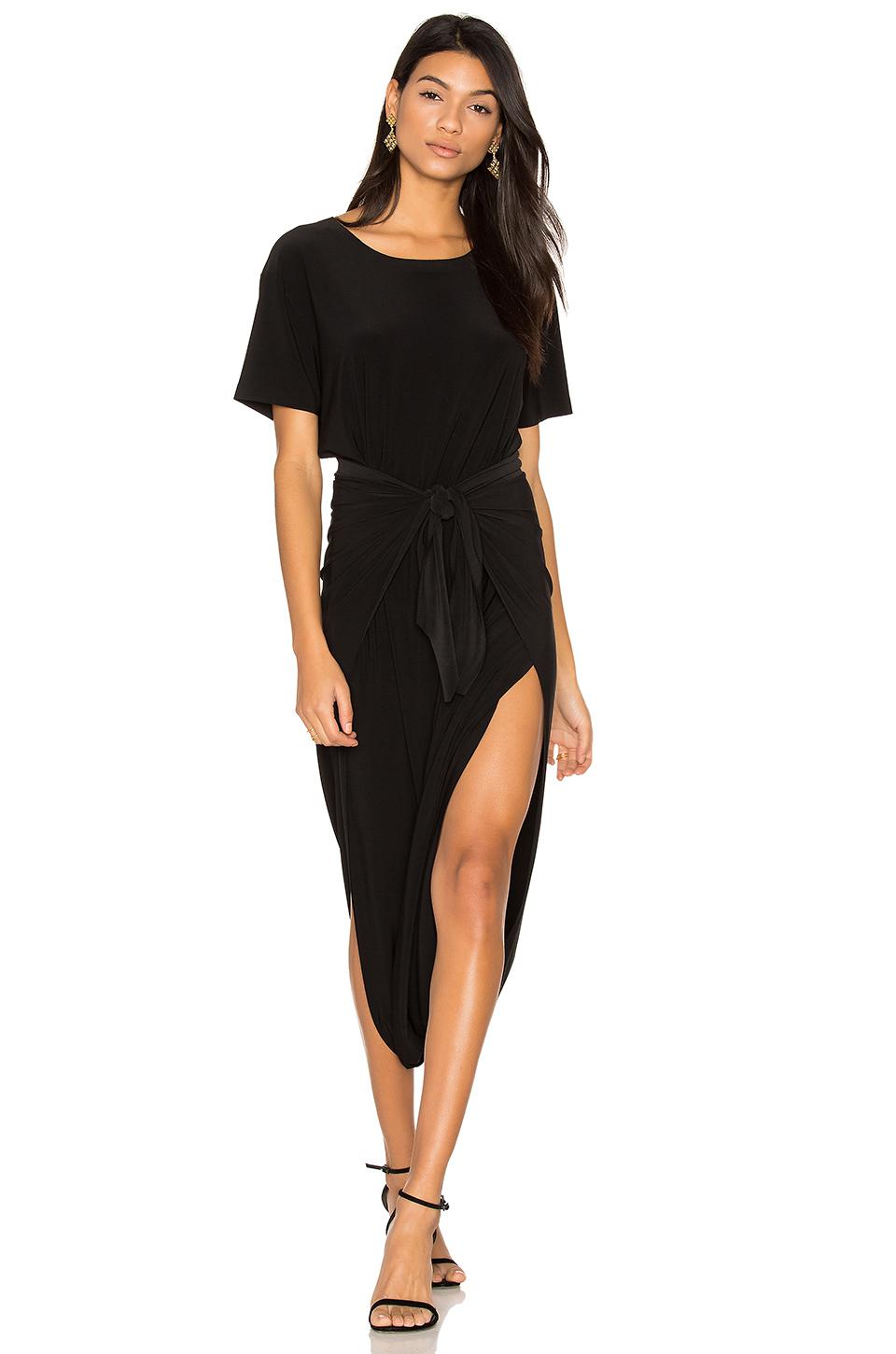 Lyst - Norma Kamali Short Sleeve Diaper Dress in Black
