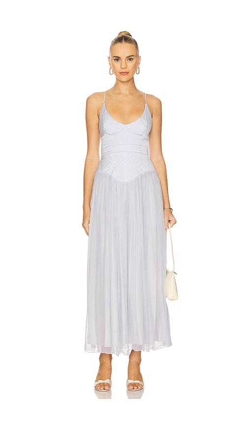 LPA Odette Midi Dress in White | Lyst