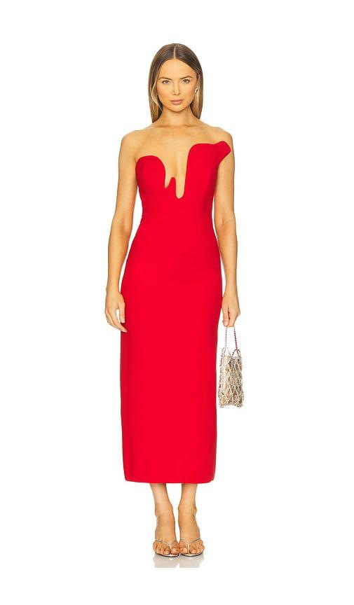 jersey midi dress sleeveless Simkhai Acacia Royal Blue Draped Jersey Midi Dress