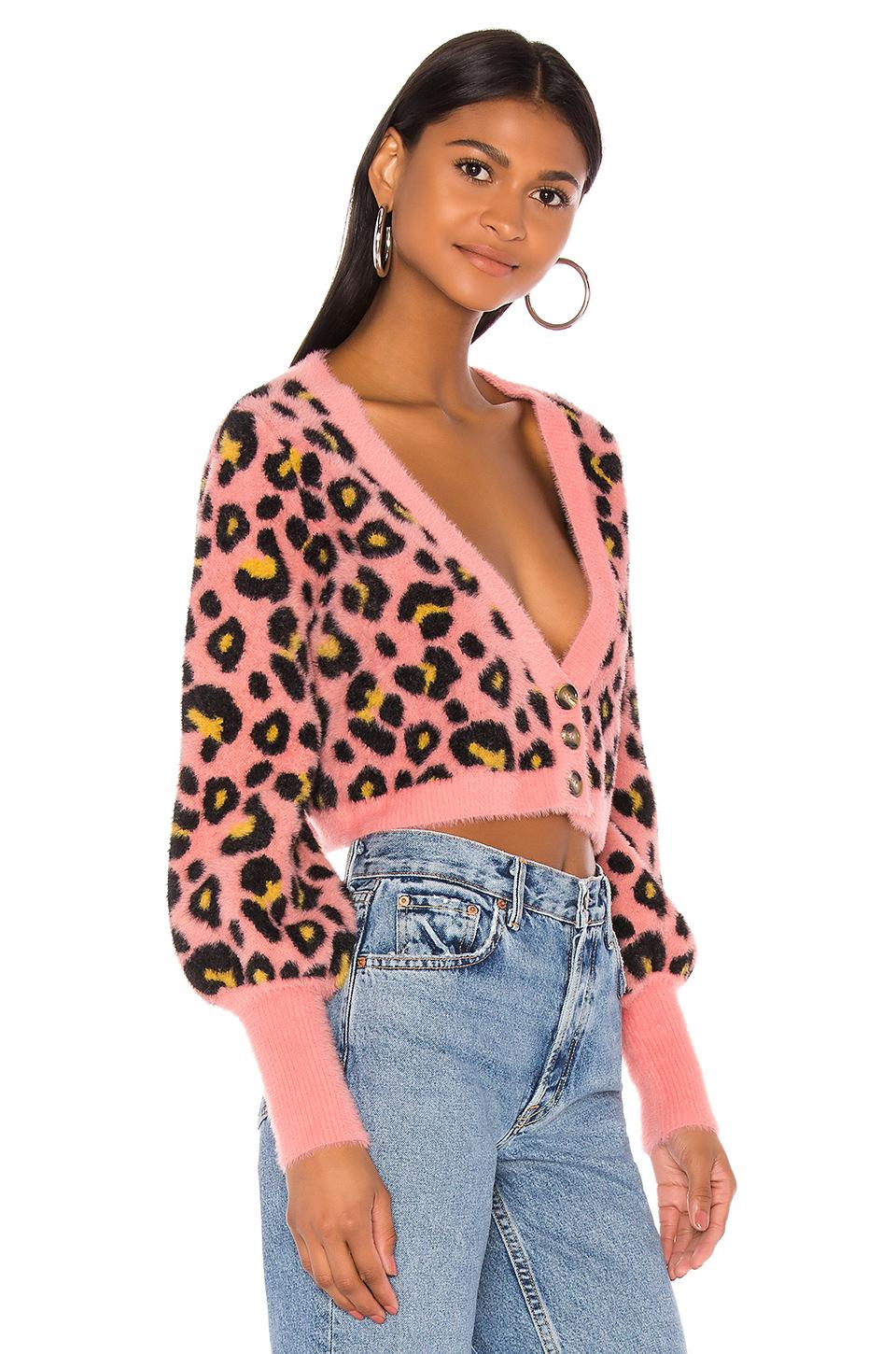 leopard cropped cardigan
