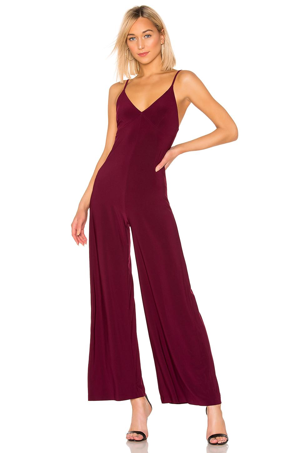 Norma Kamali Synthetic X Revolve Slip Jumpsuit in Plum (Red) - Lyst