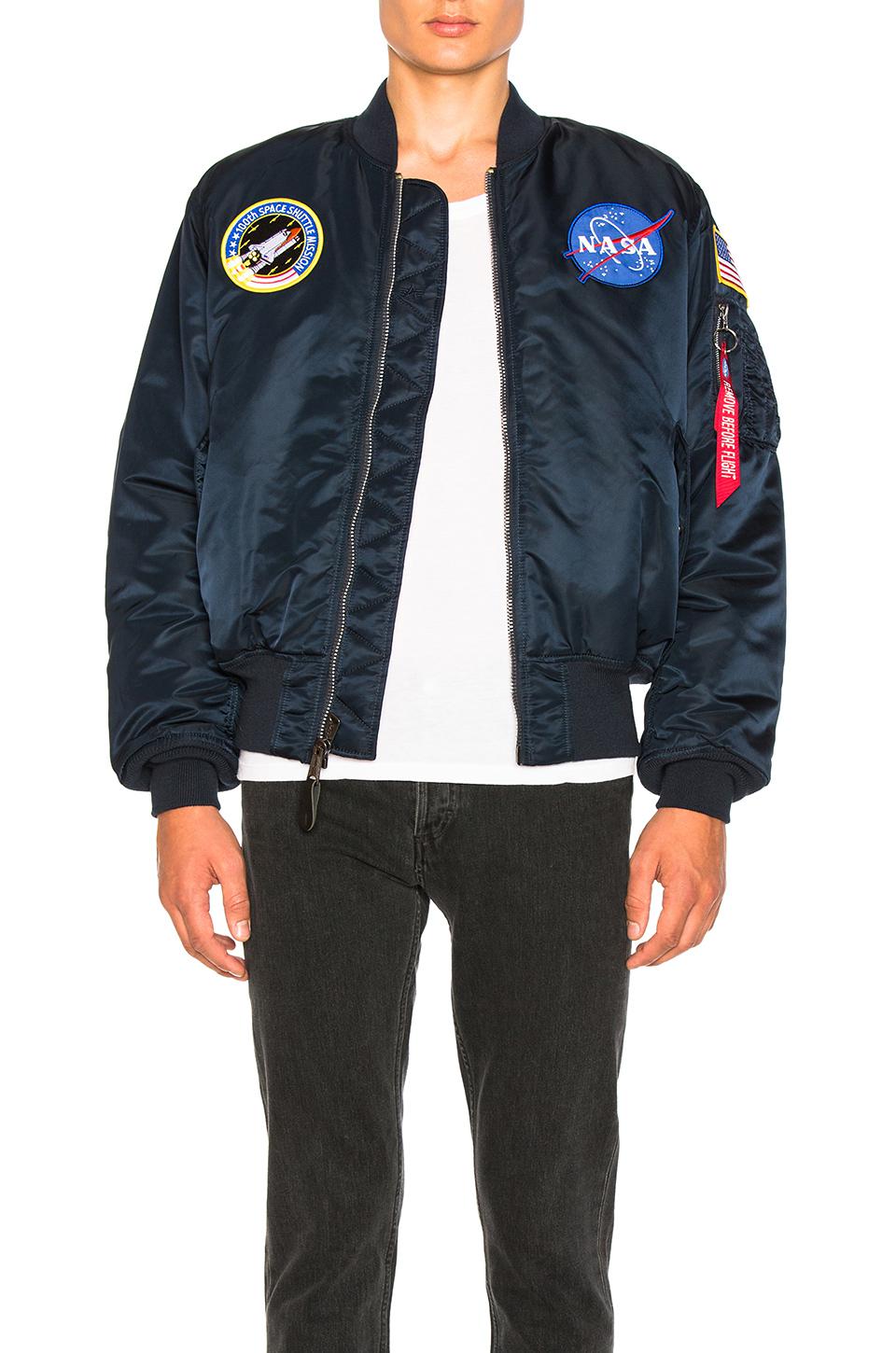 Alpha Industries Synthetic Nasa Ma1 Bomber Jacket in Blue for Men - Save  13% | Lyst