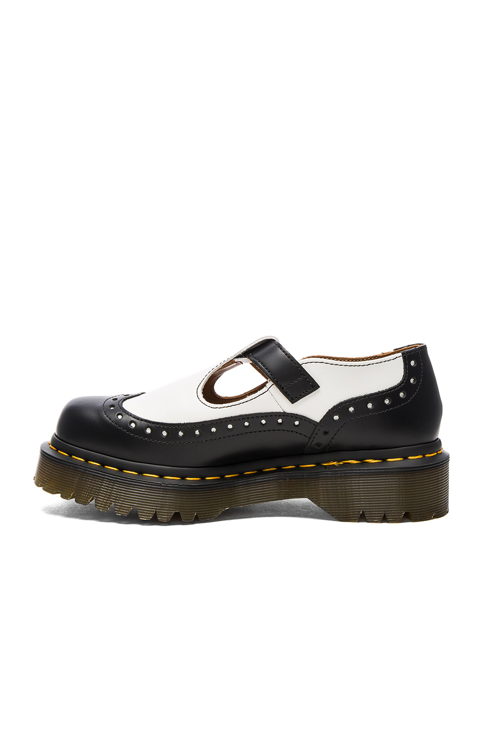 Dr. Martens Demize Brogue T Bar Loafer in White   Lyst