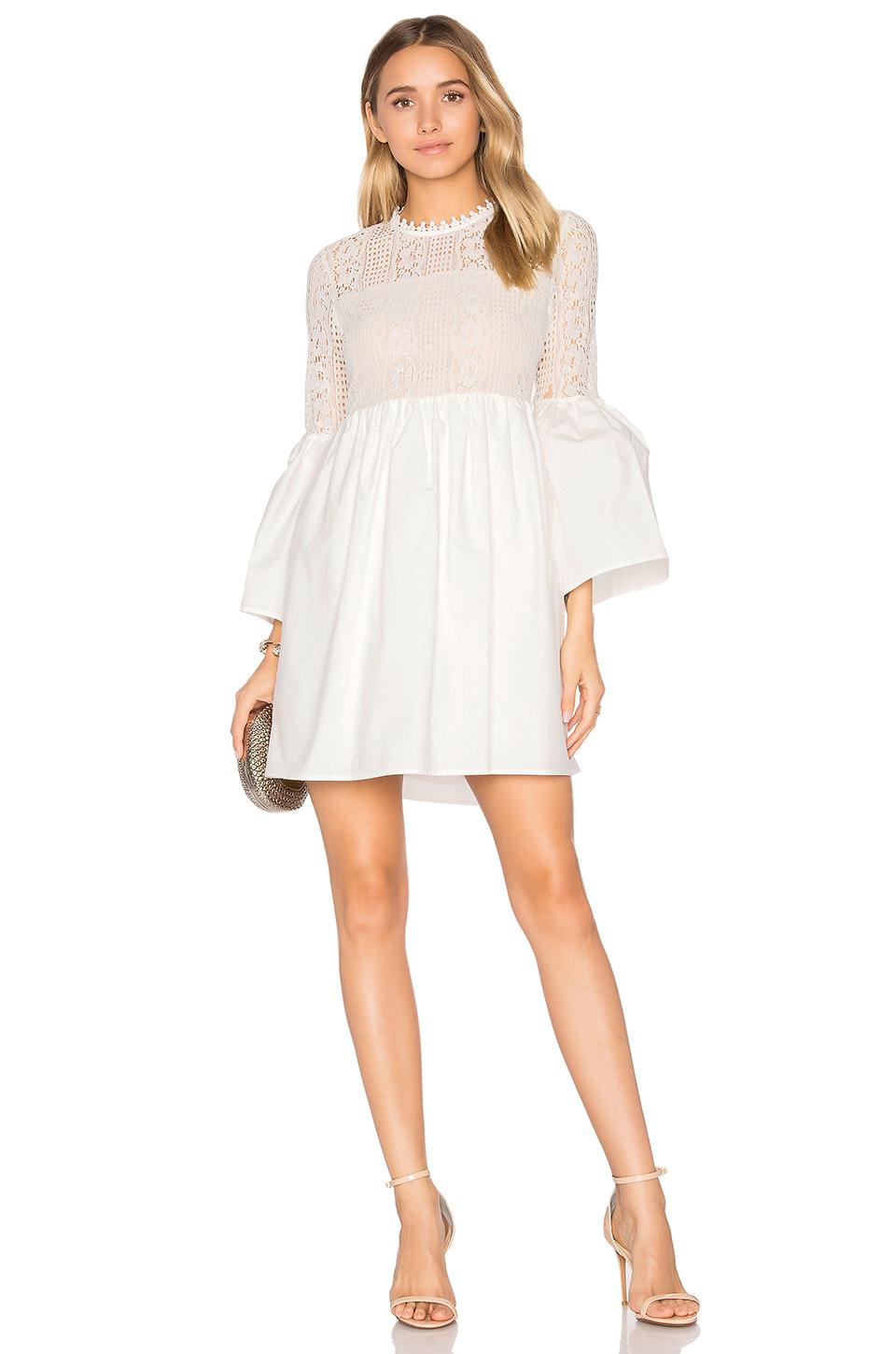 Endless rose Flare Sleeve Lace Mini Dress in White | Lyst