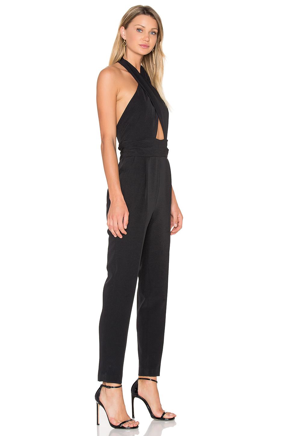 MILLY Cady Nicole Halter Jumpsuit in Black - Lyst