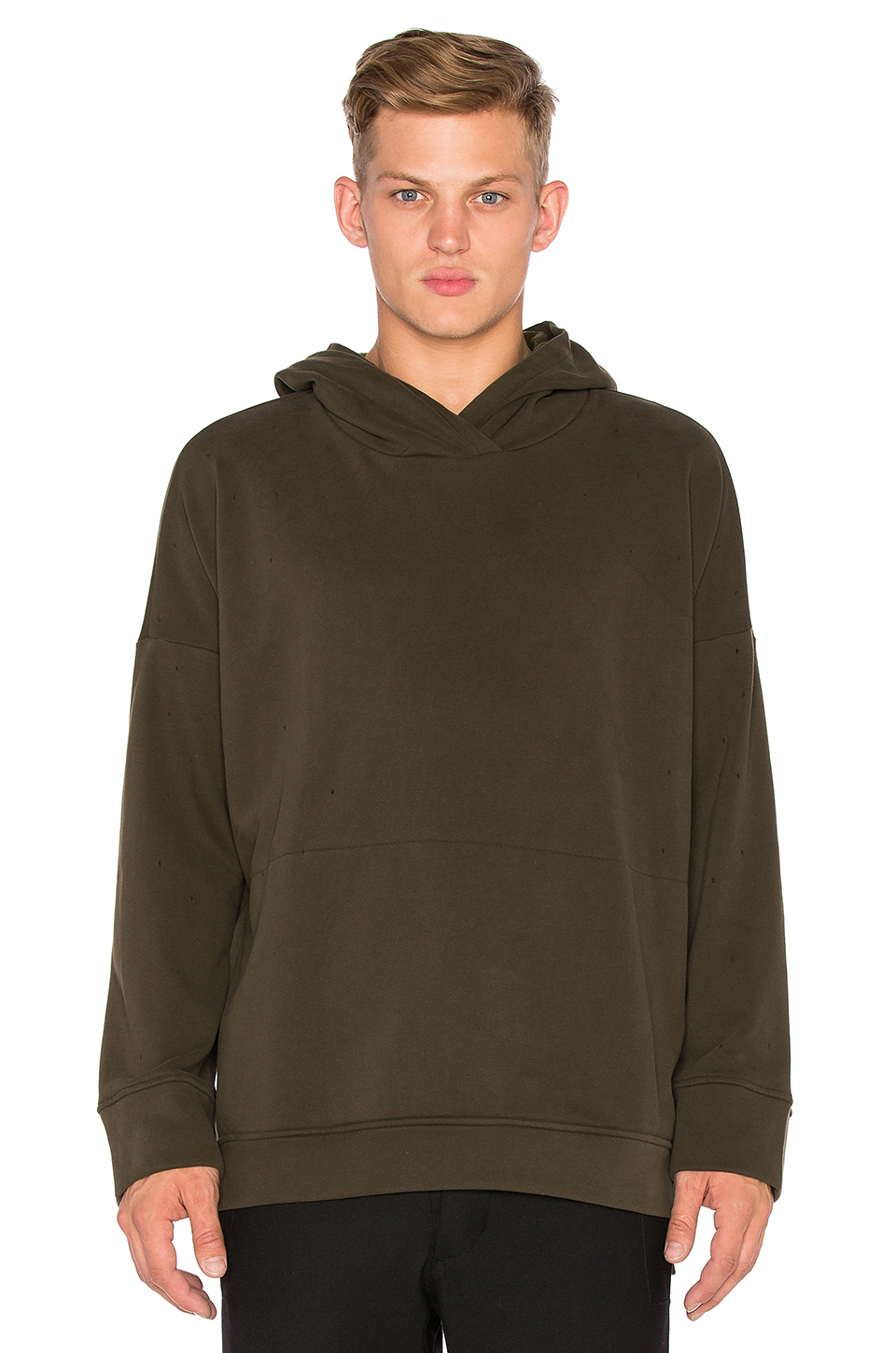 Stampd Cotton Draped Hoodie in Olive (Brown) for Men - Lyst