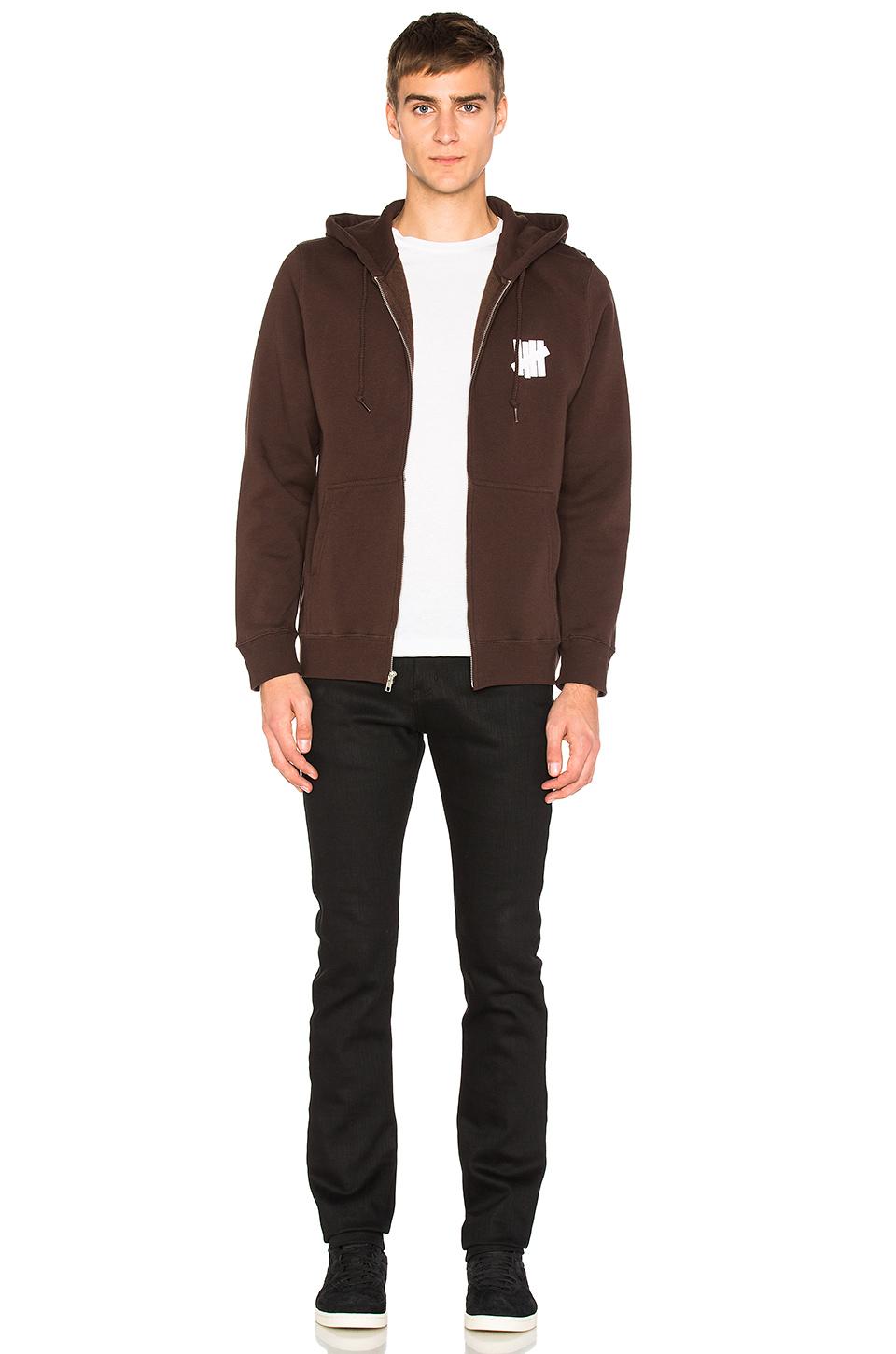 undefeated chest strike zip hoodie in brown for lyst undefeated chest strike zip hoodie in brown for lyst