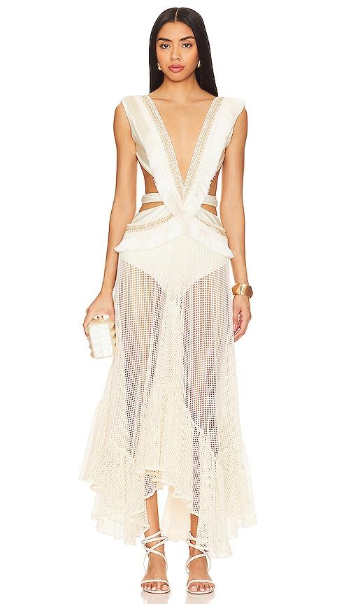 patbo camilla beach dress in Natural Lace
