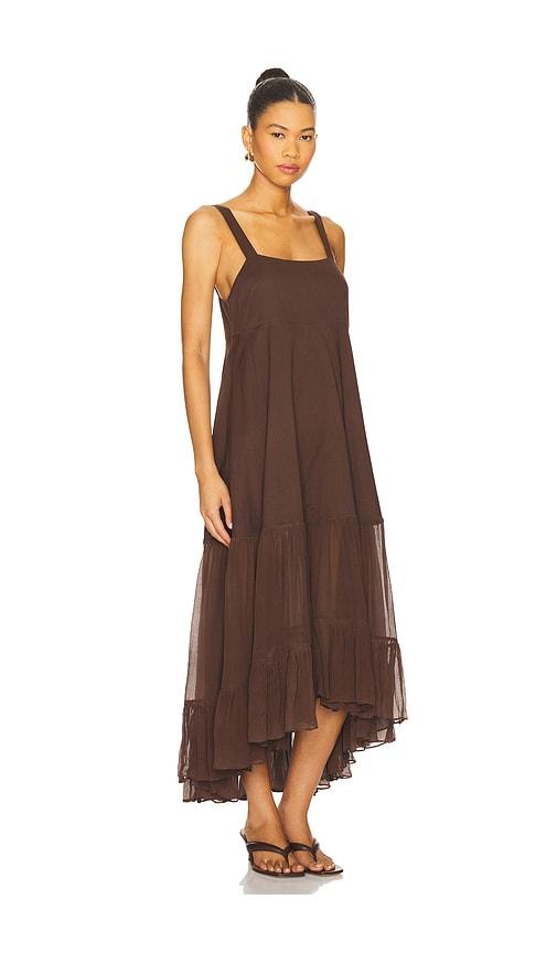 Azeeza Bellevue Midi Dress in Brown | Lyst
