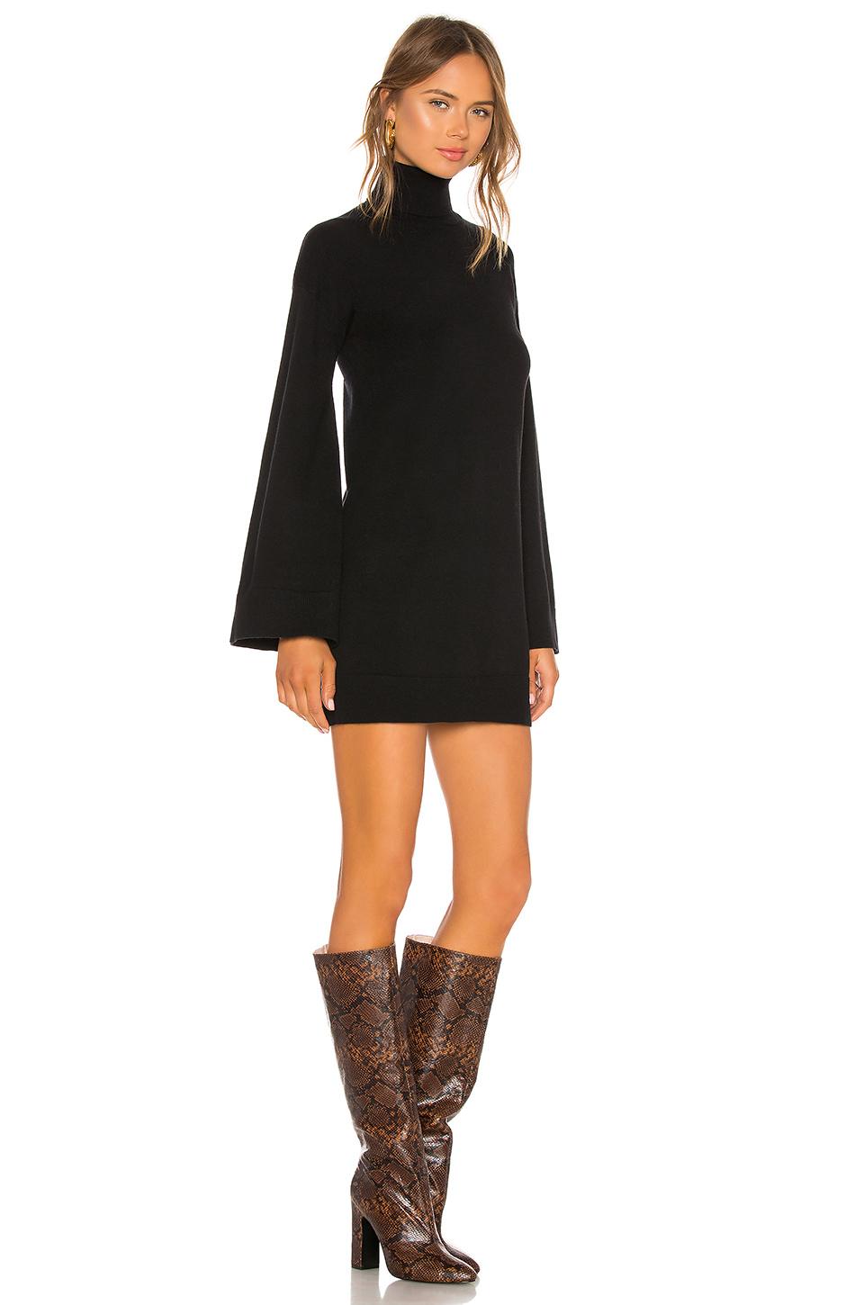 LPA Synthetic Fallon Sweater Dress in Black Lyst