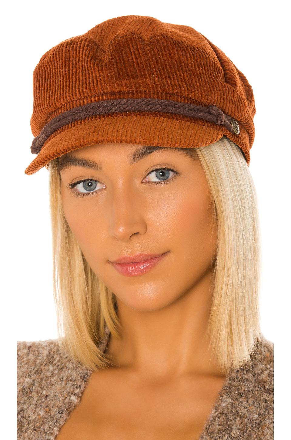 Brixton Corduroy Fiddler Cap in Rust 