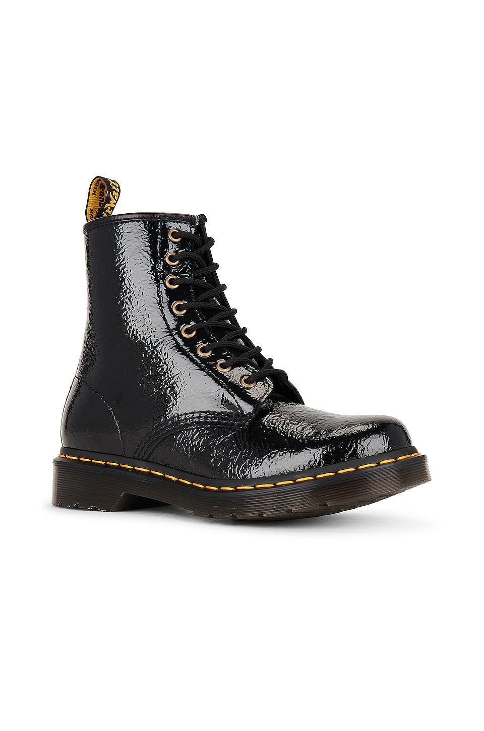 Dr. Martens 1460 Distressed Patent Boot in Black | Lyst