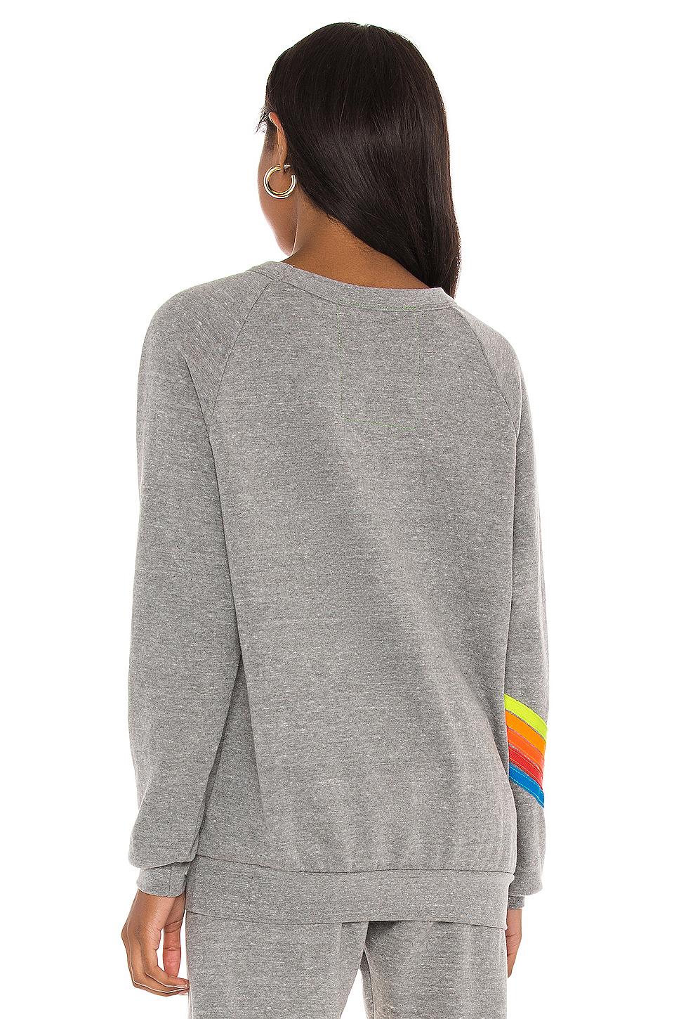 Aviator Nation Bolt Stitch Chevron Crew Sweatshirt in Gray Lyst